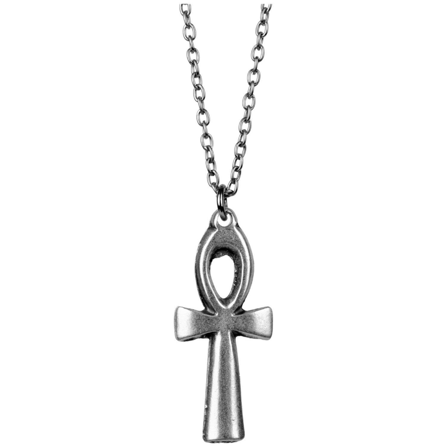 Ankh Anahtarı Eskitme Antik Gümüş Kaplama Erkek Kadın Kolye