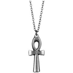 Ankh Anahtarı Eskitme Antik Gümüş Kaplama Erkek Kadın Kolye