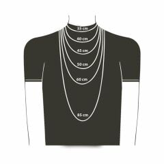 Ankh Anahtarı - Nil'in Anahtarı Erkek Kadın Kolye Antik Gümüş Kaplama - 60 cm Düz Zincir