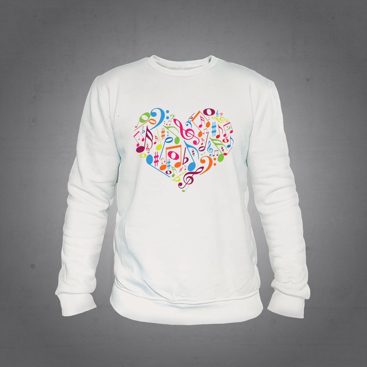 Kalp Nota Sweatshirt Ekru
