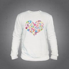 Kalp Nota Sweatshirt Ekru