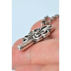 4 Yapraklı Yonca Eskitme Antik Gümüş Kaplama Erkek Kadın Kolye