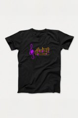 Kalp Notalar Siyah Tshirt