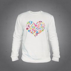 Kalp Nota Sweatshirt Ekru L