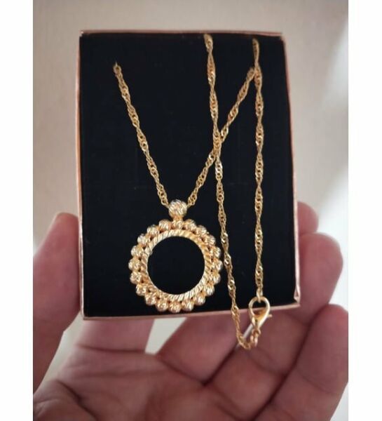 Çeyrek dorika 22ayar altın kaplama kolye 55cm zincir