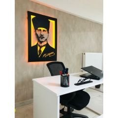Mustafa Kemal Atatürk Dekoratif LED Işıklı Tablo