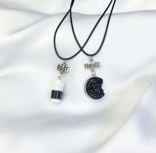 Best Friend İçecek Bisküvi İkili Arkadaş Kolye