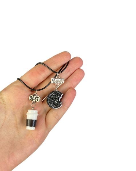 Best Friend İçecek Bisküvi İkili Arkadaş Kolye