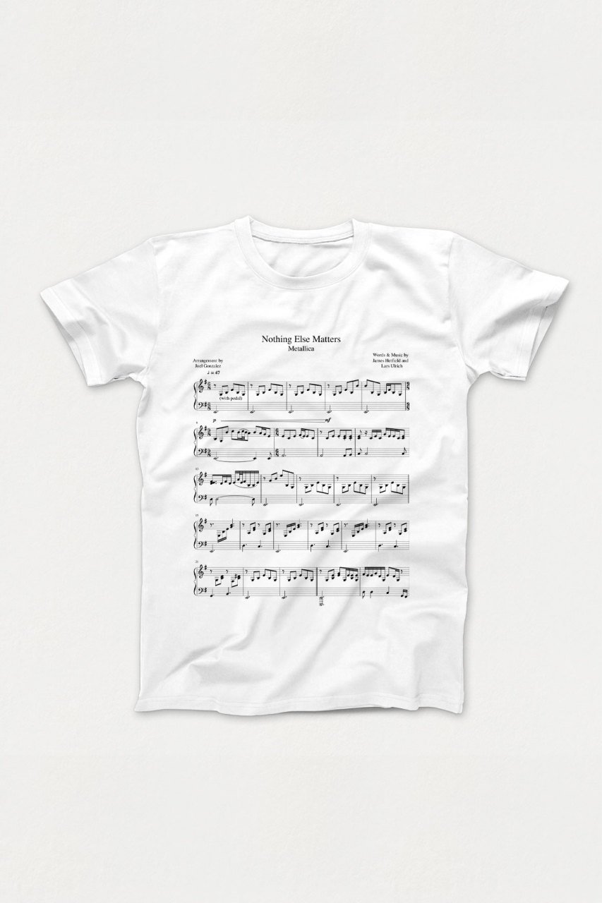 Nothing Else Matters Notalar Beyaz Tshirt
