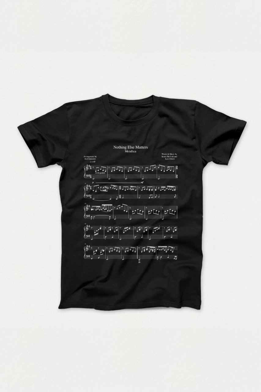 Nothing Else Matters Notalar Siyah Tshirt