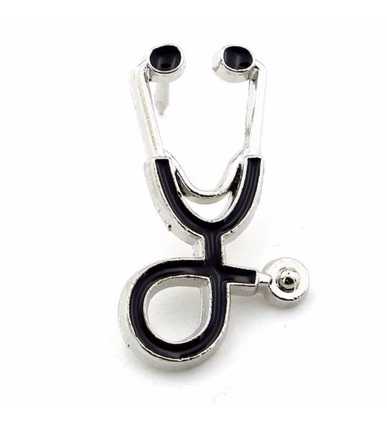 Siyah Steteskop Doktor Hediye Rozet Hemşire Tıp Hastahane