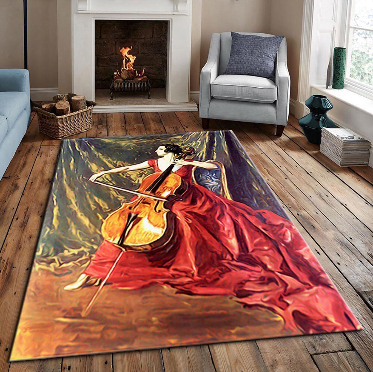 Çello Çalan Kadın Halı