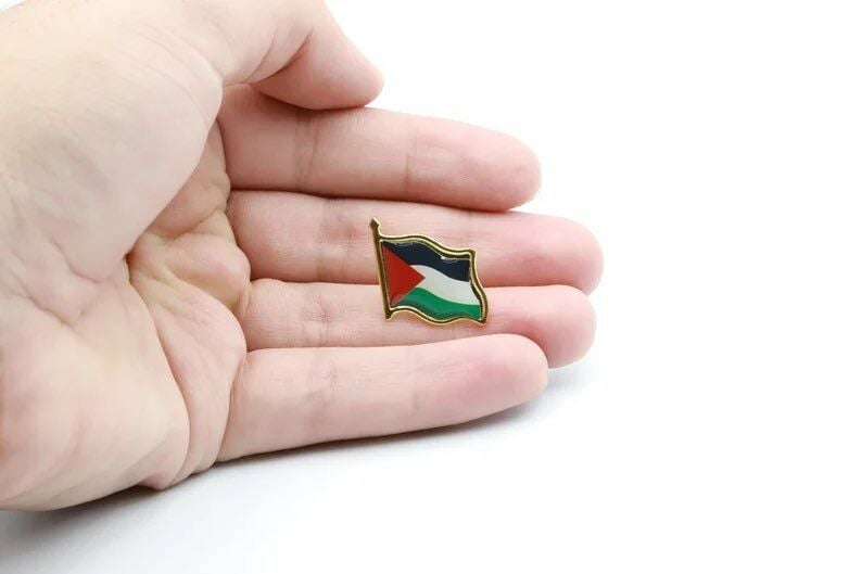 Filistin Bayrağı Kudüs - Palestine Metal Yaka İğnesi Rozet Gümüş 5 Adet