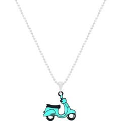 Vespa Motorsiklet Gümüş Kaplama Kolye