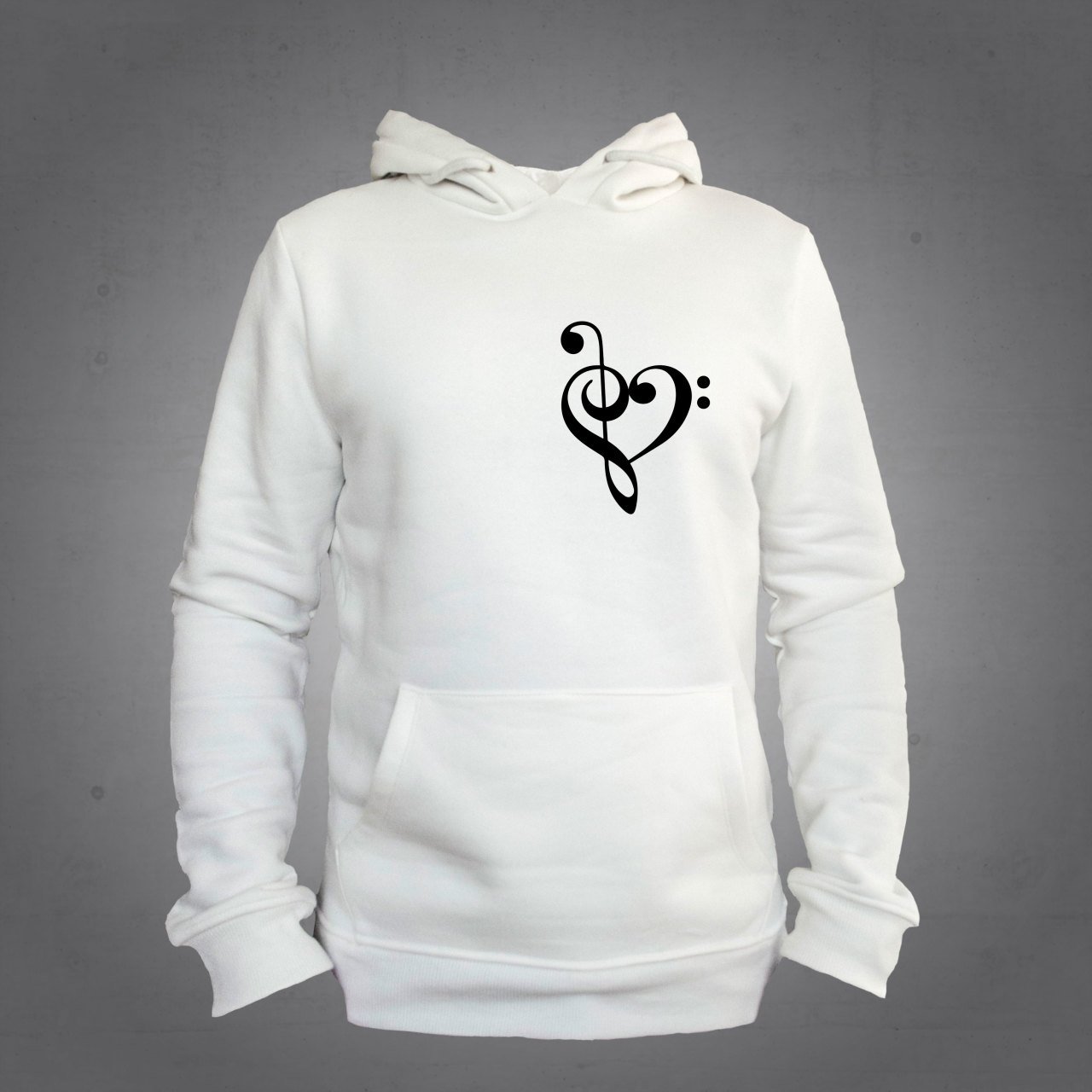 Fa Anahtar Kalp Kapüşonlu Sweatshirt Hoodie Ekru