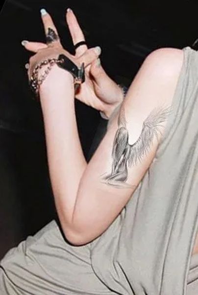 Melek Kız Kanat Gerçekçi Geçici  Dövme Tattoo