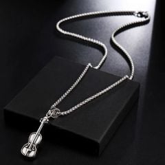 Yüksek Kalite Çelik Titanyum Keman Kolye Metal