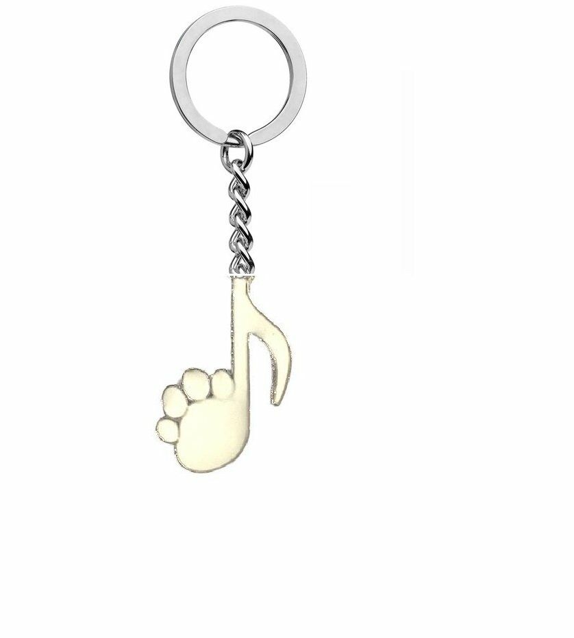 Beyaz nota Kedi Ayağı Anahtarlık