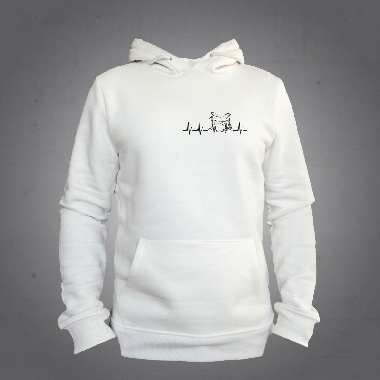 Bateri Ritim Kapüşonlu Sweatshirt Hoodie Ekru