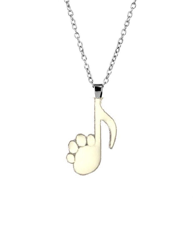 Beyaz nota Kedi Ayağı Kolye