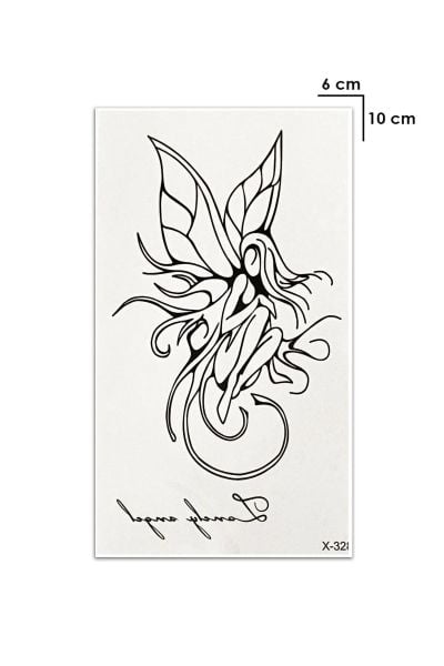 Fairy Kanatlı Peri Kızı Omuz Geçici Dövme Tattoo