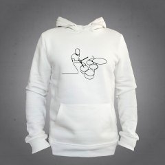 Bateri Çalan Adam Kapüşonlu Sweatshirt Hoodie Ekru L