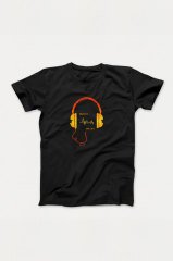 Dj Kulaklık Siyah Tshirt
