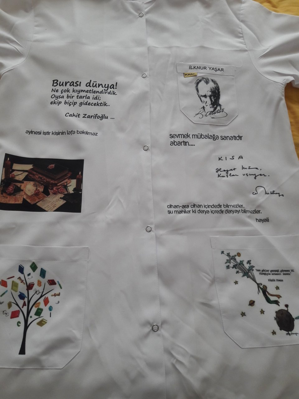 Türkçe Kişiye Özel İsimli Öğretmen Önlüğü 2