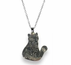 Nota Müzik Siyah Kedi Kolye