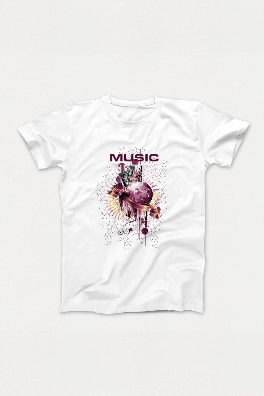 Music Beyaz Tshirt