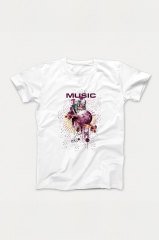 Music Beyaz Tshirt