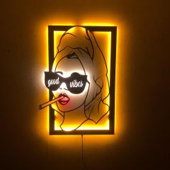 Good Vibes Girls LED Işıklı Tablo