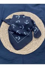 Çapa Denizci Fular Siyah