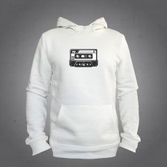 Kaset Kapüşonlu Sweatshirt Hoodie Ekru