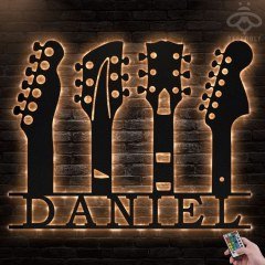 Gitar Duvar Dekoru Işıklı isimli