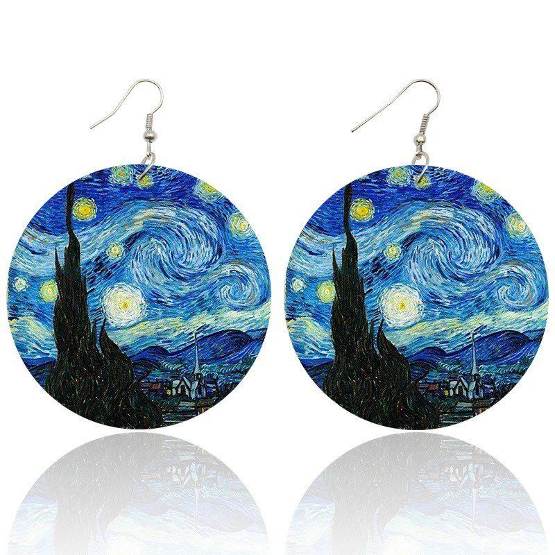 Vincent Van Gogh Yıldızlı Gece Küpe