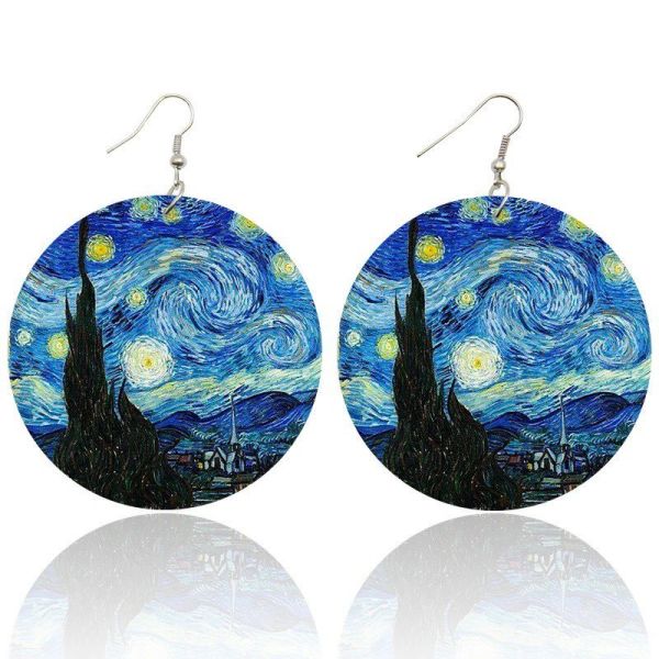 Vincent Van Gogh Yıldızlı Gece Küpe