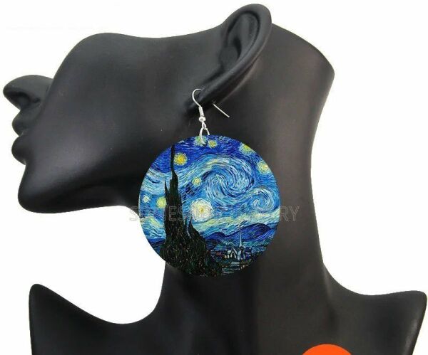 Vincent Van Gogh Yıldızlı Gece Küpe