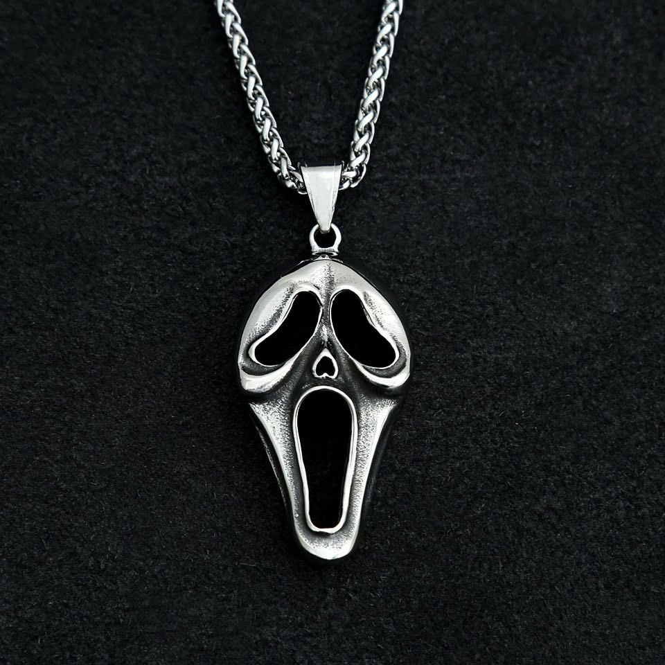 Scream Çığlık Erkek Kadın Kolye Antik Gümüş Kaplama