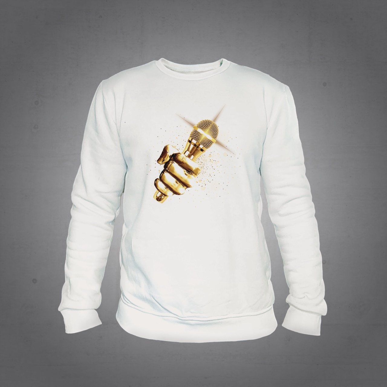 Mikrofon Sweatshirt Beyaz