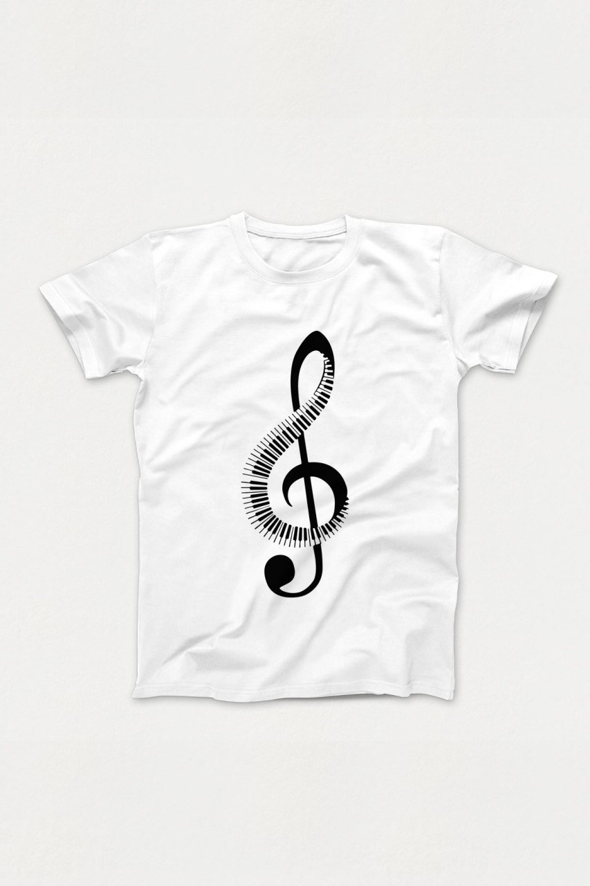Sol Anahtar Beyaz Tshirt