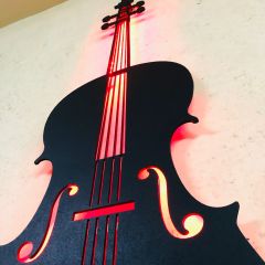 Gitar Duvar Dekoru Işıklı 50x100cm