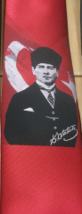 Atatürk Resim Kırmızı Kravat