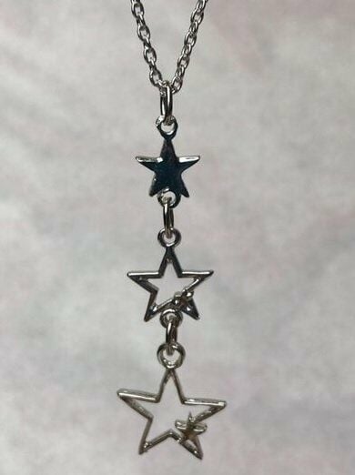 Star Yıldız 3 lü Gotik Gümüş Kolye