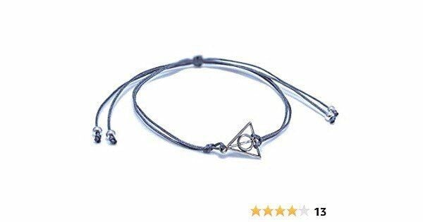 Harry Potter Ölüm Yadıgarları Üçgen Ayarlanabilir Siyah İpli Bileklik