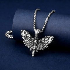 Gotik Kelebek Kuru Kafa Kolye