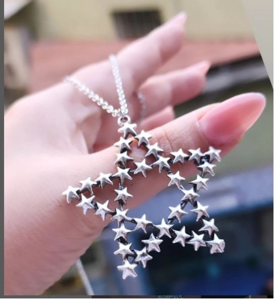 Yıldız Star Gotik Kolye Gümüş Kadın