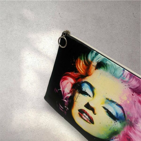 Renkli Marilyn Monroe Clutch Portföy Çanta
