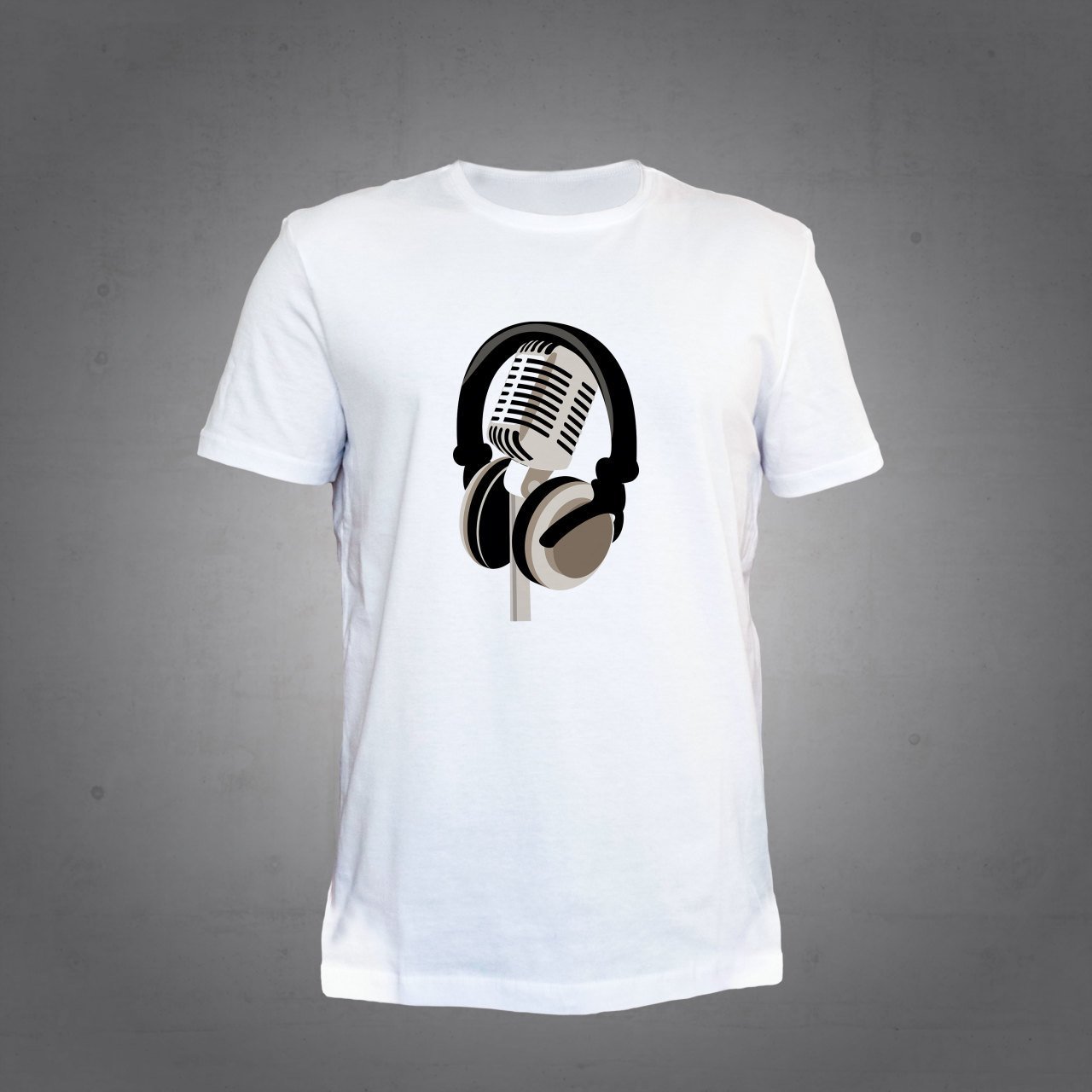 Kulaklık Mikrofon Beyaz Tshirt