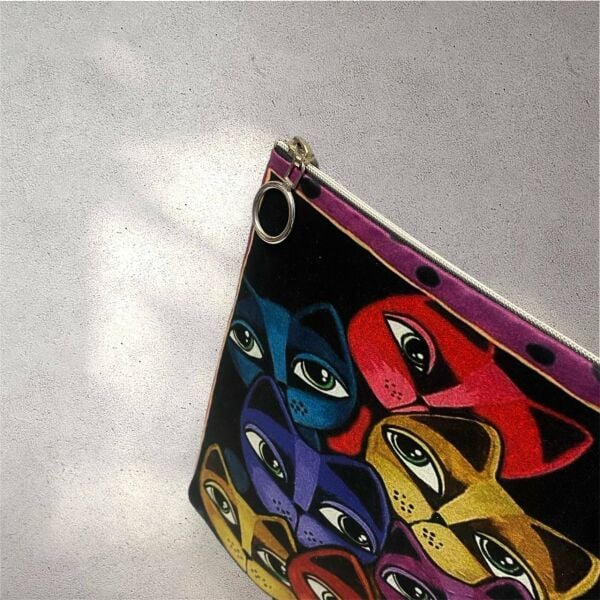 Renkli kediler Clutch Portföy Çanta